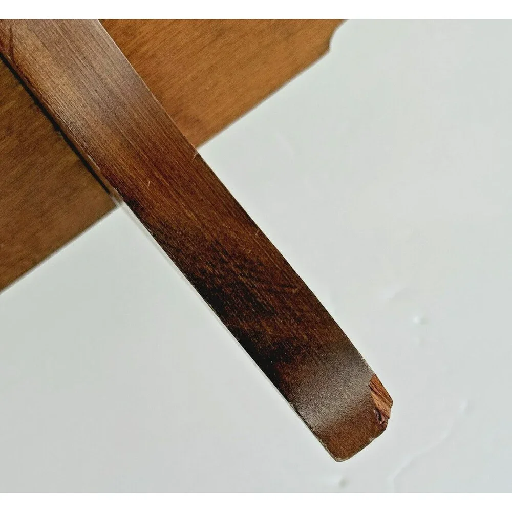 Vtg Wood Wall Mounted Shelf Curved Edge Rustic Decor Plate Groove Cottagecore